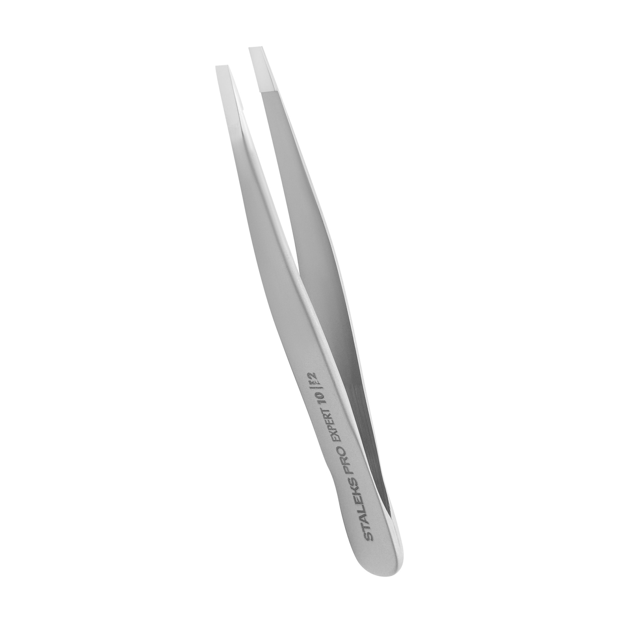 Пінцет для брів Staleks PRO Expert 10 Type 2 вузькі прямі кромки (ТЕ-10/2)