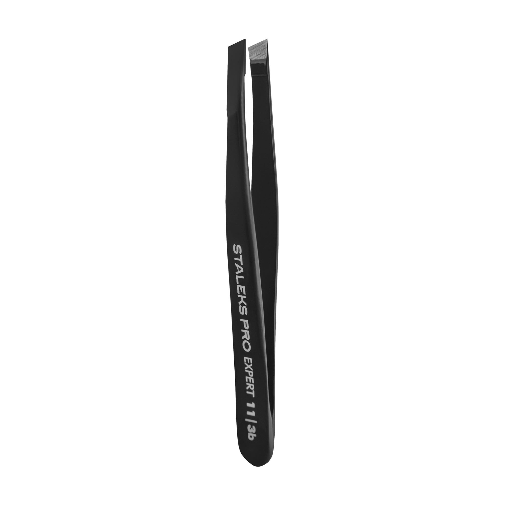Пінцет для брів Staleks PRO Expert 11 Type 3 широкі скошені кромки, чорний (ТЕ-11/3)