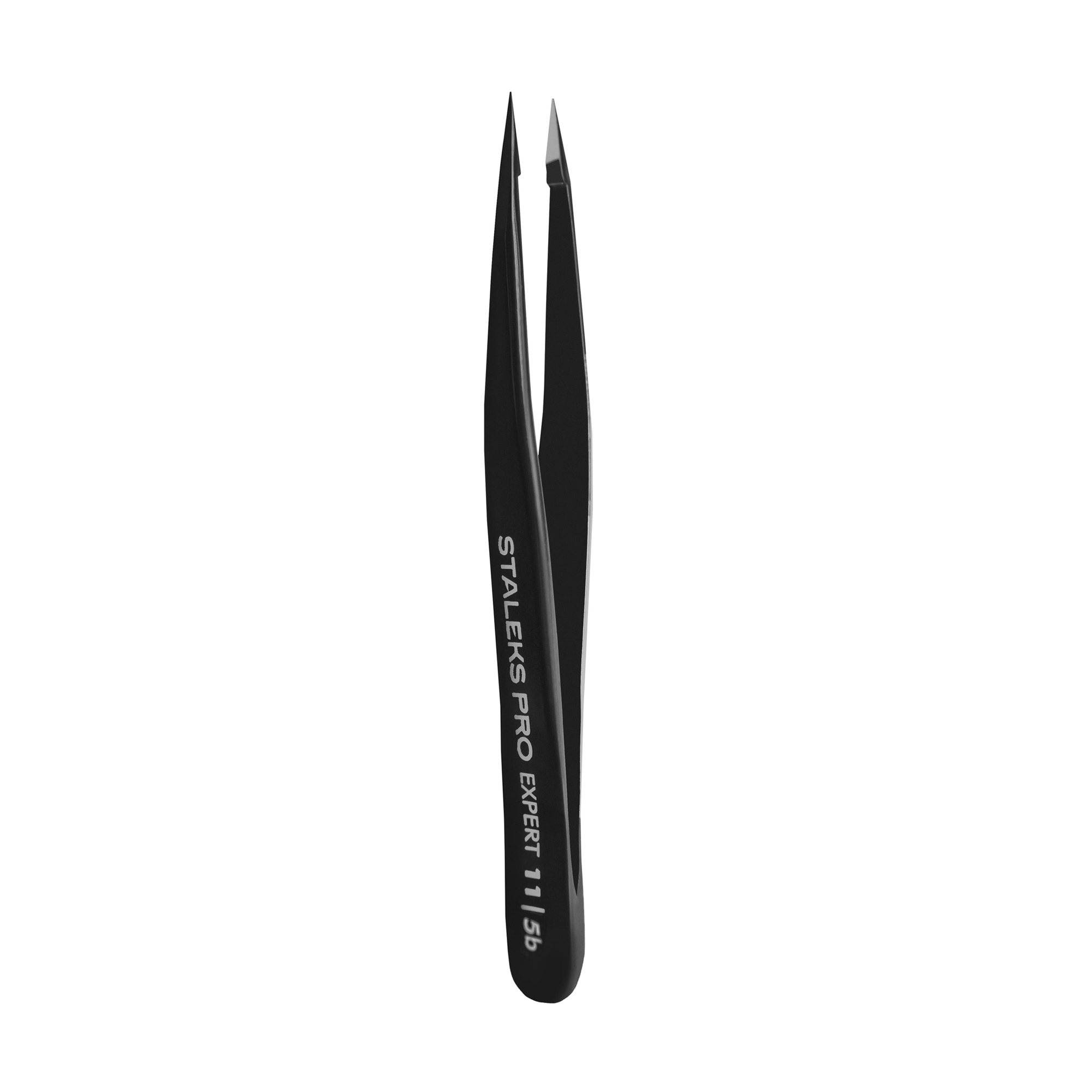 Пінцет для брів Staleks PRO Expert 11 Type 5 широкі скошені кромки, чорний (ТЕ-11/5)
