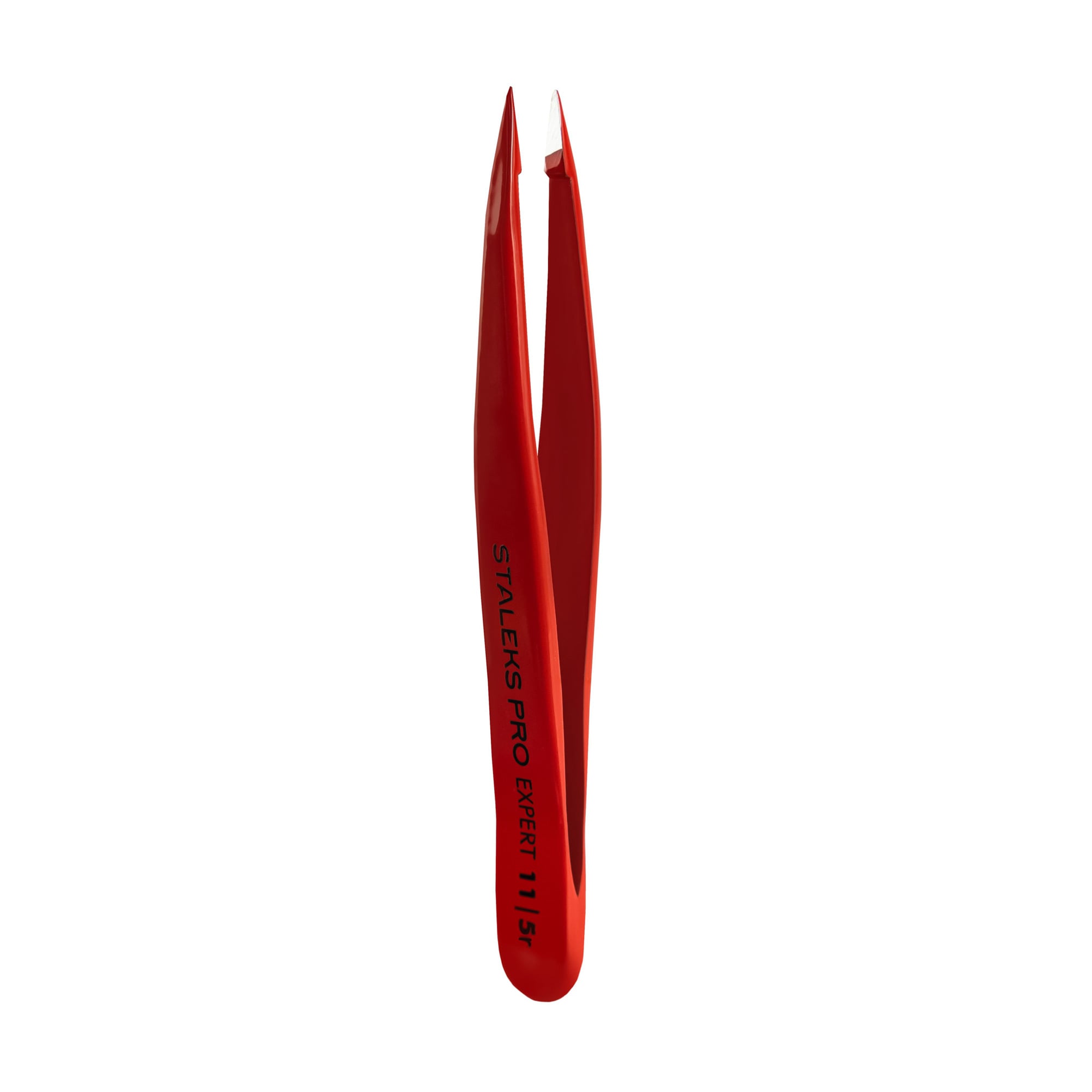 Пінцет для брів Staleks Pro Expert 11 Type 5 широкі скошені кромки, червоний (ТЕ-11/5)